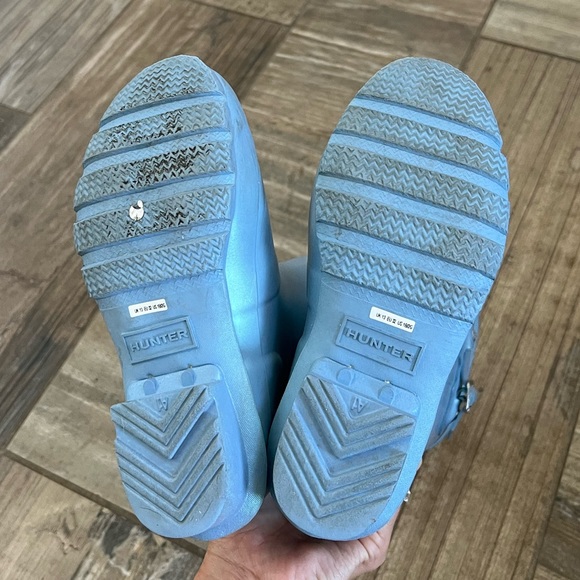 Hunter Kids Original Nebula Waterproof Rain Boot In Blue Thistle - Picture 9 of 11